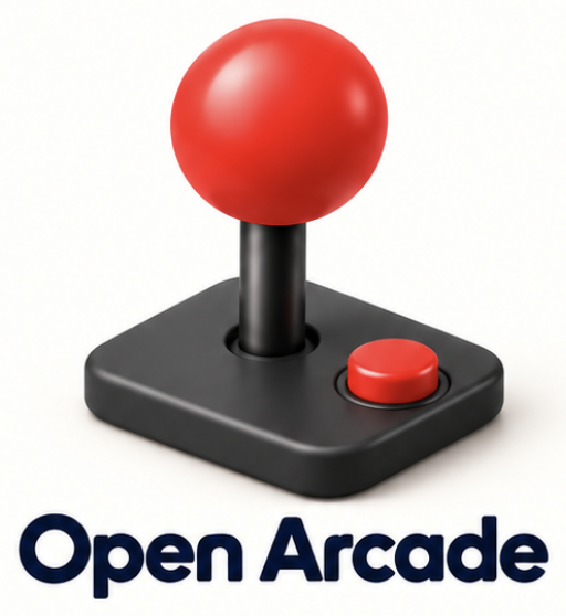 Open Arcade full logo: red joystick over the Open Arcade wordmark