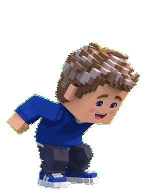 Dave voxel character, Jump animation