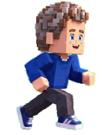 Dave voxel character, Run animation