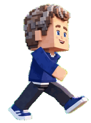 Dave voxel character, Walk animation