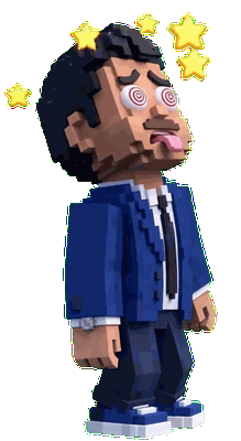 Harsh voxel character, Dazed animation