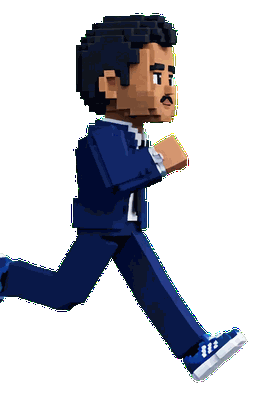 Harsh voxel character, Run animation