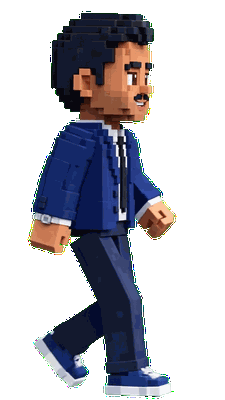 Harsh voxel character, Walk animation